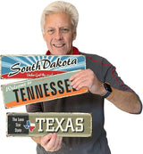 SmartSign 4 x 14 inch South Dakota State Vintage Metal Sign “Under God The People Rule”, 40 mil Rustproof Aluminum with Clear Overcoat, Retro Wall Décor, Multicolor, Made in USA
