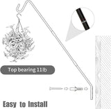 Juegoal Heavy Duty Deck Hook, 25 Inch or 36 Inch Wall Mounted Extended Reach Deck Hook Wall Pole Plant Bracket for Hanging Bird Feeder, Plants, Suet Baskets, Lanterns, Wind Chimes