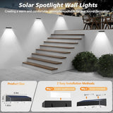 Solar Fence Lights 8 Pack,100 Lumens Outdoor Fence Solar Lights with 12 Modes RGB Color Glow LED Outdoor Waterproof for Wall, Yard, Patio, Pool, Porch, Holiday Decor