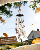 Bigfoot Wind Chimes for Outside Decor, Big Foot Sasquatch Birthday Gifts for Women Mom Sister, 34 Inch Aluminum Windchimes Outdoor for 4th of July Independence Day Decoration