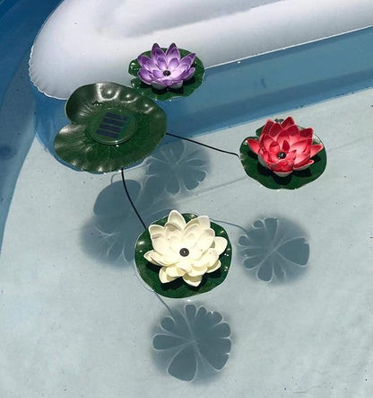 Superdream Colorful Solar Power Energy Floating Lotus Flower LED Accent Night Light for Pond Garden