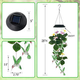 Hummingbirds Solar Wind Chimes Outdoor,Color Changing LED Dangler Mobiles for Outside, Hanging Decoraition for Patio,Porch,Yard,Gifts for Women