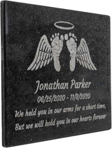 PlaqueMaker Black Granite Memorial Headstone Or Garden Memorial for Lost Infant or Child - Include You Personalized Text. Can be Used as a Sympathy Gift, Garden Stone or Grave Maker (8 x 10 x 0.4)