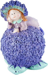 Charming Boy and Girl Garden Figurines Lavender Themed Decor Statues Spring Summer Resin Figures for Outdoor Patio Lawn Yard Art Decoration
