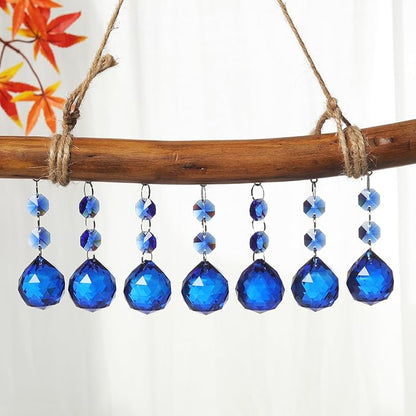Pack of 10 Blue Crystal Ball Prism 30mm Suncatcher Chandelier Prisms Part Decor Rainbow Maker