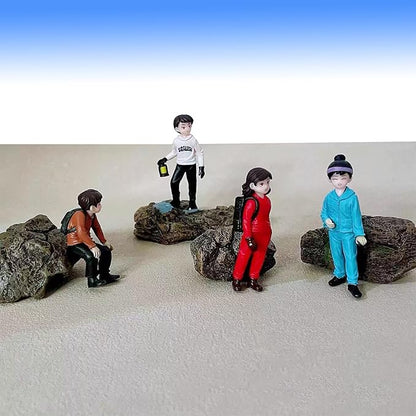 Cayway 8 PCS Miniature Tree Stumps Miniature Stone Rock Statue Mini Garden Figurines Stumps Ornaments for Micro Train Landscape Railway Sand Table