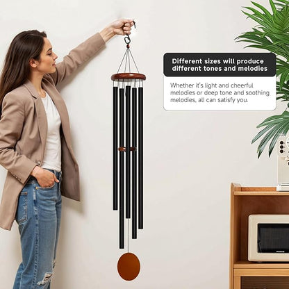 Bursvik Wind Chimes for Outside Deep Tone, 60 inch 5 Heavy Duty Tubes Aluminium Metal Extra Large Wind Chimes Outdoor, Decoration for Garden, Patio, Yard, Gift for Mother's Day, Birthday