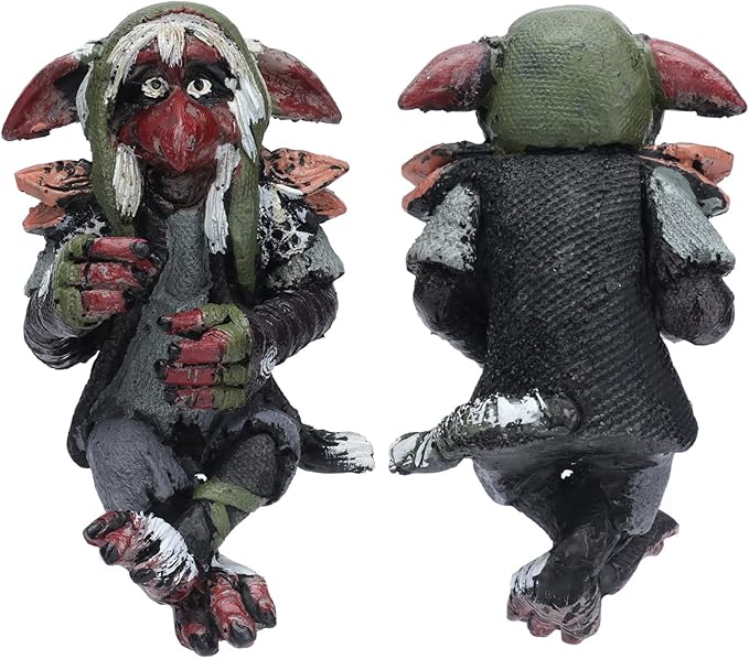 Garden Resin Statue, Big Goblin Statue Leprechaun Anime Character Sculpture Home Decor Sculpture Figurine for Indoor Outdoor Lawn Ornaments