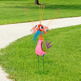 DREAMSOUL 35" Tall Garden Statues Whimsical Colorful Bird Outdoor Statues Metal Standing Statue for Patio Yard Lawn Decor