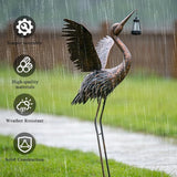 Crane Garden Statues for Outside, 43" Metal Heron Yard Art & Garden Sculptures - Large Outdoor Decor for Patio, Backyard, Pond, Lawn Ornaments