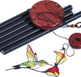 Personalized Metal Wind Chime Garden Sign, 40 Inch Outdoor Colorful Bird & Flower Memorial Decor, Yard Hanging Plaque for Patio Porch Lawn (JSTY369)