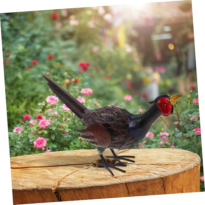YARNOW Realistic Pheasant Garden Statue Outdoor Decor for Landscape Simulation Pheasant Figurine Iron Sculpture for Lawn and Home Decoration