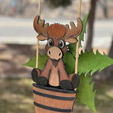 Animal Wind Garden Metal Sculpture Outdoor Art for Yard Patio (Beige, 30CM)