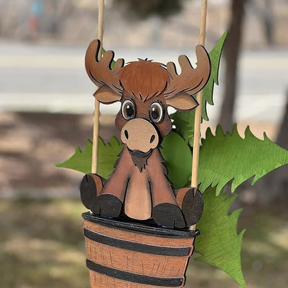 Animal Wind Garden Metal Sculpture Outdoor Art for Yard Patio (Beige, 30CM)