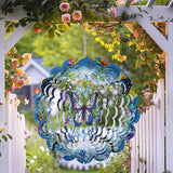 3D Butterfly Wind Spinners, 12 inch Stainless Steel Gradient Color Wind-Spinner, Outdoor Hanging Wind Sculpture for Garden Decor, Butterfly Gift for Women Girl Mother Wife Grandma(12inch)