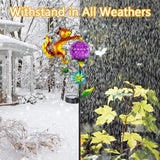 2 Pack Solar Pathway Lights Outdoor, Squirrel Solar Garden Lights, Waterproof Colorful Global Landscape Lighting, Decorative Garden Decor Gifts for Mom, Women
