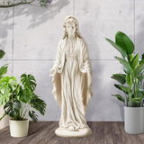 YOLENY Virgin Mary Statue Outdoor, 29.4 Inch Tall Garden Statue of Mary, All-Weather Outdoor Religious Blessed Mother Sculpture for Patio Yard Home Decor