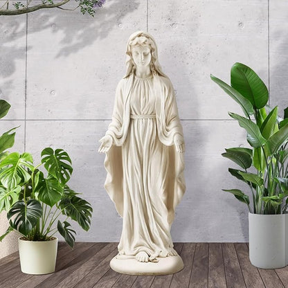 YOLENY Virgin Mary Statue Outdoor, 29.4 Inch Tall Garden Statue of Mary, All-Weather Outdoor Religious Blessed Mother Sculpture for Patio Yard Home Decor