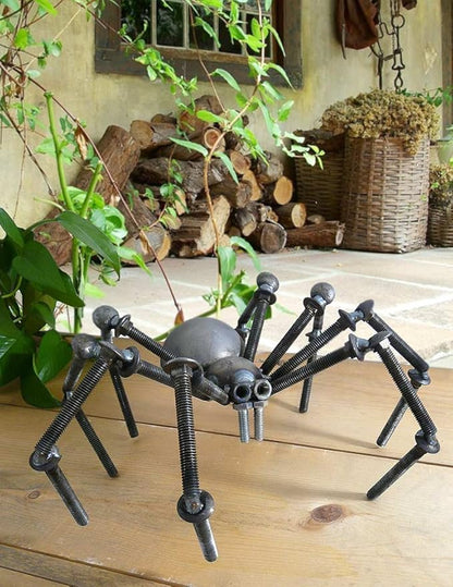 Recycled Metal Garden Art Spider/Tarantula Sculpture, Standing or Hanging, 12"