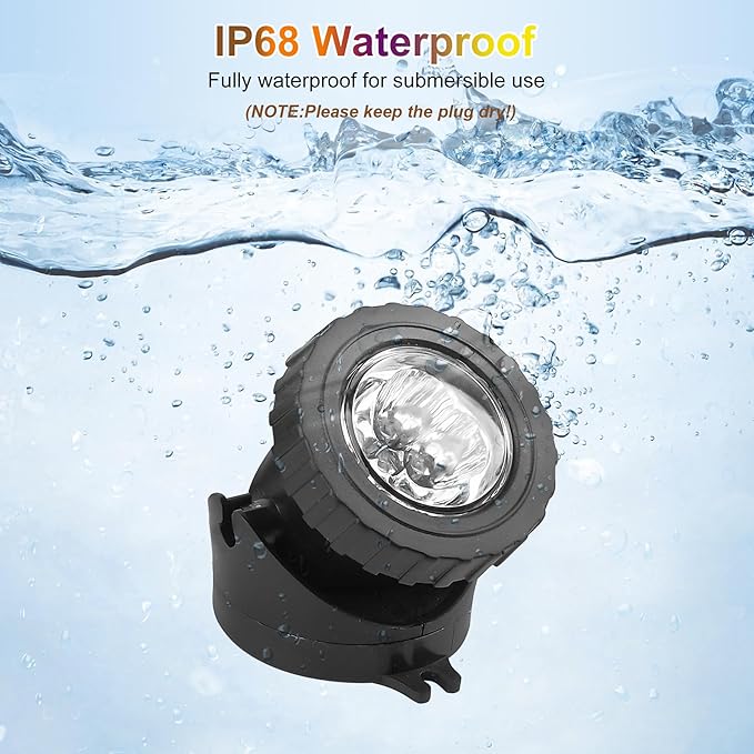 RGB Underwater Pond Lights, Super Bright LED Submersible Fountain Lights Colored Landscape Spotlights, Bluetooth APP Control IP68 Waterproof for Fish Aquarium Tank Garden Yard Pool (Set of 3)