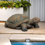 Concrete Garden Tortoise Statues - 34.2" Tortoise Statue Home Decor, Yard Outdoor Statue for Home and Garden Decor, Brown