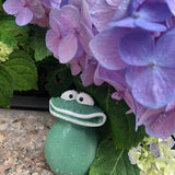 Garden Frog Statue Outdoor Decor – Waterproof Resin Frog Sculpture, Hand-Painted Frog Garden Statue for Patio, Lawn, Yard, Balcony or Porch, Cute Frog Figurine Garden Decor Gift for Garden Lovers