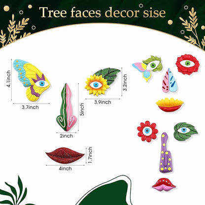 Vercraft 3 Pack Tree Face Decor Outdoor with Screws Old Man Ghost Tree Art for Easter Halloween Garden Outdoors and Indoors (Cute Style)