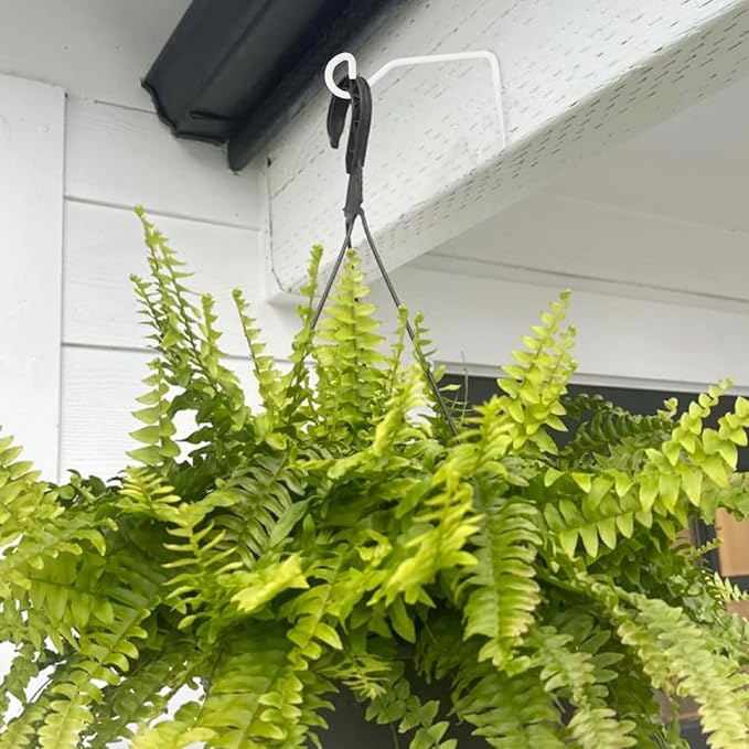 4 Pcs 6.7 Inch White Plant Hanger Hooks Indoor/Outdoor Wall Mount.Metal Heavy Duty Hanging Plant Holder.Hanging Holder for Bird Feeders, Wind Chimes, Flower Baskets (White, 4Pcs)