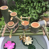 Solar Fountain Garden Water Feature Bird Bath Water Features for The Garden Bamboo Fountains are Suitable for Bird Baths Gardens