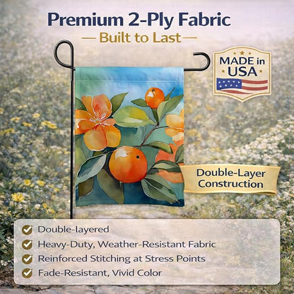 Caroline's Treasures Florida Orange Blossom in Watercolor Garden Flag Mailbox Flag Decorative Yard Flag Banner Outside Patio Artwork Yard Flower Beds, Garden Size, Multicolor