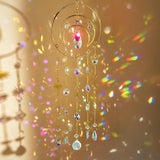H&D HYALINE & DORA Crystal Suncatcher Moon Sun Catcher Window Suncatchers Crystal Wind Chimes for Window Home Garden Backyard Decor Light Catchers Gift for Women