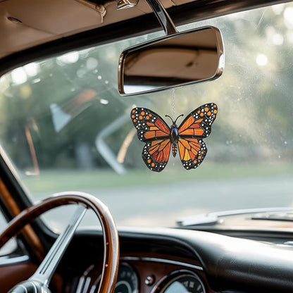 Monarch Butterfly Acrylic Suncatcher, Boho Suncatchers for Window Hangings, Stained Glass Effect Indoor Outdoor Garden Decor for Butterfly Lover, Gifts for Mother's Day, Mom, Grandma, Wife, Women