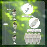 9Pcs Bird Scare Discs,3 Set Reflective Hanging Wind Spinners Outdoor 22in Metal Bird Reflectors for Outside Garden Decor Lightweight Hanging Bird Devices to Scare Birds Away from Yard