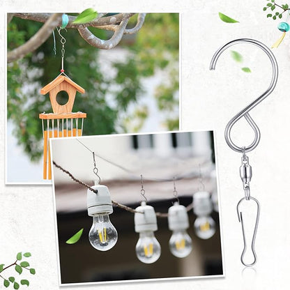 Mudder 1 Party Supply (4 Pack) Swivel Hooks Clips for Hanging Wind Spinners Crystal Twisters a