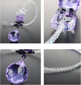 H&D 30mm Purple Chandelier Crystals Ball Rainbow Octogon Chakra Hanging Suncatcher Decorating Balls