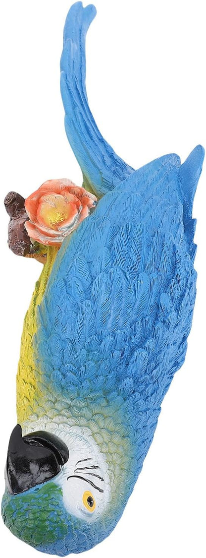 Sculpture, Carving Weather Proof Decor Ornaments with Vibrant Colors, for Garden Balcony Patio Indoor (Left Blue)