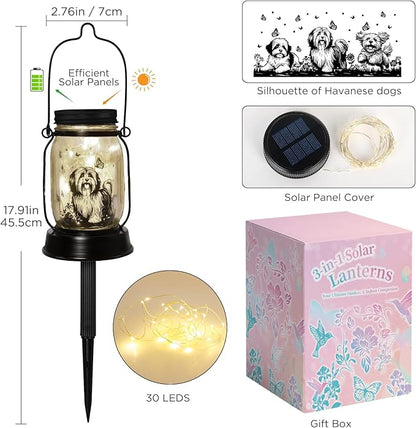 kyoryuger Shih Tzu Gifts for Women/Men Shih Tzu Solar Lanterns Dog Mom Birthday Dog Lovers Lantern Pet Loss Pet Memorial Lights Solar Garden Decoration for Yard, Patio,Backyard,Porch Torches Light