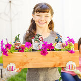 Garden Gnomes Stakes 3 Inch Plant Decorations for Pots Outdoor Statues Indoor 3 Pack Large Garden Gnomes Decorations for Home
