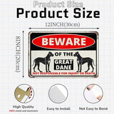 Beware Of The Dog Great Dane Sign Aluminum Metal Tin Signs Outdoor Yard Sign Warning Sign For Fence Yard Home Kitchen Farm Garden Wall Decor 8x12 Inch