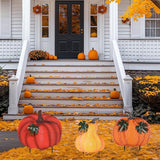 hogardeck Outdoor Fall Decorations for Home, 34" Decorative Garden Stakes with 3 Stacked Pumpkins for Fall Decor, Metal Yard Signs for Garden Home Lawn Patio Thanksgiving Decorations