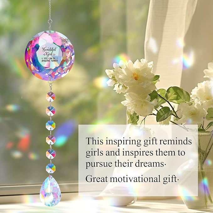 Gifts for Women,Inspirational Crystal Sun Catcher Gifts Motivational Crystal Decoration Gift for Women Graduationg Christmas Birthday