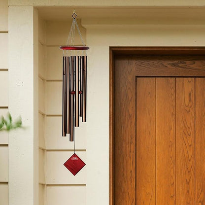 Woodstock Wind Chimes of Pluto Wind Chimes for Outside, 37" Bronze Medium Tone Wind Chime Décor for Outdoor Garden, Patio, Porch, Encore Collection