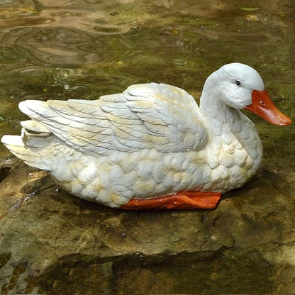 Garden Statues Outdoor Decor Balcony Figurine Outdoor Statues Outdoor Creative Duck Statue, Garden Lawn Floor Flower Stand Decoration, Garden Pond Animal Figurines, Unique Gift(38*18*18cm)