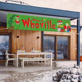 Nepnuser Christmas Fence Banner Green Christmas Winter Holiday Birthday Party Decoration Xmas Large Home Garden Outdoor Yard Hanging Sign-1.6 * 8.2ft