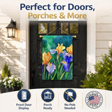 Caroline's Treasures Tennessee Iris in Watercolor House Flag Large Porch Sleeve Pole Decorative Outside Yard Banner Artwork Wall Hanging, Polyester, House Size, Multicolor