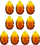 PATIKIL K9 Crystal Pendants Teardrop Beads, 10 Pack 38mm Chandelier Prisms DIY Amber