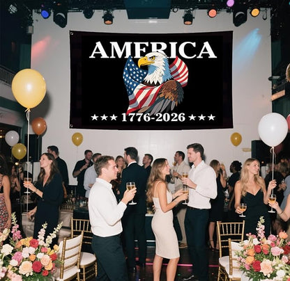 250 Years Of Freedom Black Flags 3X5Ft, 1776-2006, 250th Birthday Flag, Double Side Printed, Men Women Banner,Vibrant Colors, Double Stitched with 2 Brass Grommets, Bar Garden Street Decoration, GYM, Office Decor,Indoor Outdoor Use,Gifts. (3X5FT)