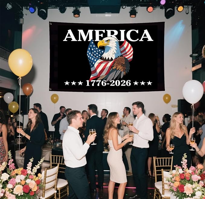 250 Years Of Freedom Black Flags 6X10Ft, 1776-2006, 250th Birthday Flag, Double Side Printed, Men Women Banner,Vibrant Colors, Double Stitched with 2 Brass Grommets, Bar Garden Street Decoration, GYM, Office Decor,Indoor Outdoor Use,Gifts. (6X10FT)