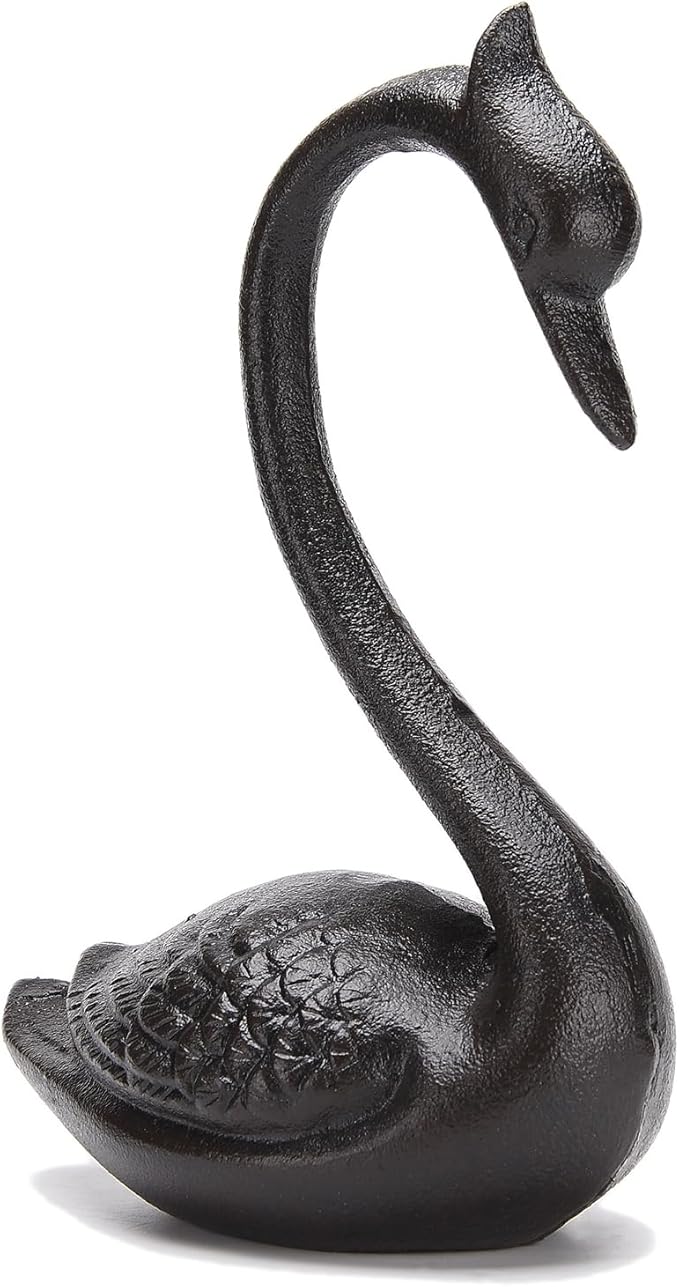 BRASSTAR Cast Iron Elegant Swan Garden Home Office Desk Decor Collection Animal Figurine Interior and Exterior Art Decoration TQGJPT528