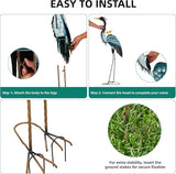 Extra-Large 45.3" Crane Decor, Handcrafted Metal Heron Lawn Sculptures with Stable U-Ground Stakes, Backyard Decoration, Metal Garden Bird Animal Yard Art, Lawn Ornament